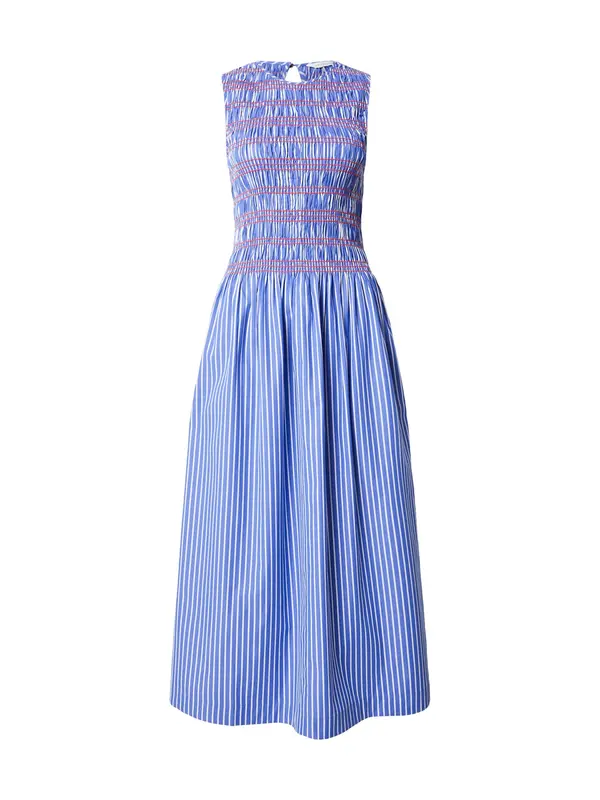 TOMMY HILFIGER TOMMY HILFIGER Obleka 'Stripe Smock Sleeveless Fit And Flare Maxi'  modra / rdeča / bela