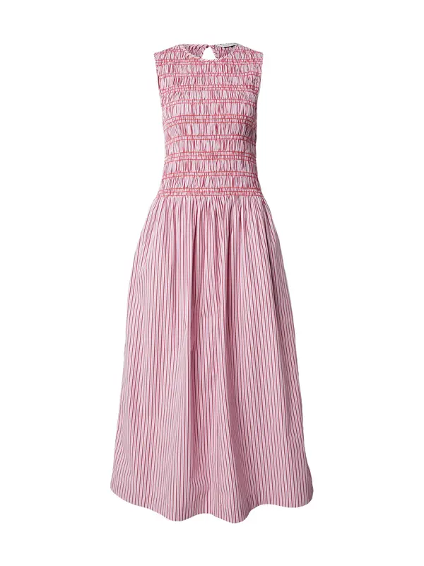 TOMMY HILFIGER TOMMY HILFIGER Obleka 'Stripe Smock Sleeveless Fit And Flare Maxi'  mornarska / roza / svetlo rdeča
