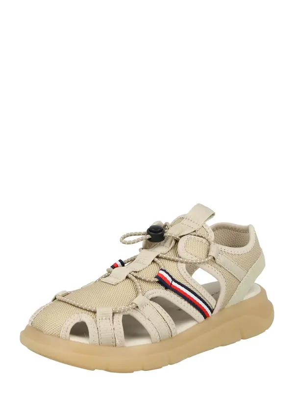 TOMMY HILFIGER TOMMY HILFIGER Odprti čevlji 'QUEST'  bež / mornarska / rdeča / bela