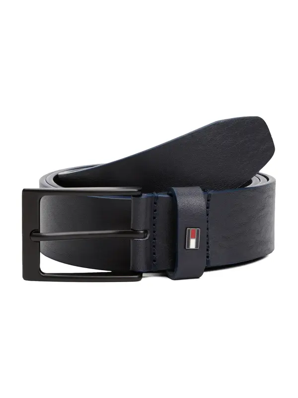 TOMMY HILFIGER TOMMY HILFIGER Pas 'Enamel Flag Rectangular Buckle'  temno modra