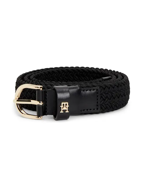 TOMMY HILFIGER TOMMY HILFIGER Pas 'Essential TH Monogram Braided Elastic'  črna