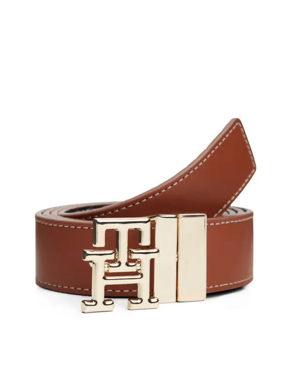 TOMMY HILFIGER TOMMY HILFIGER Pas  rjava / zlata / črna