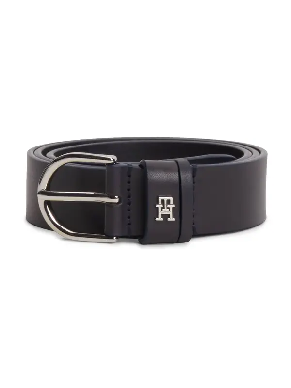 TOMMY HILFIGER TOMMY HILFIGER Pas 'Rounded Buckle TH Monogram'  mornarska