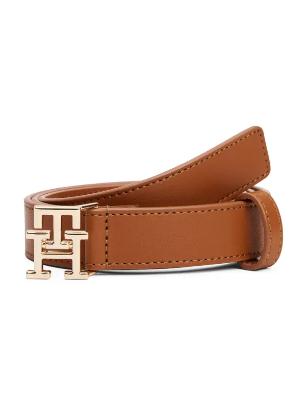TOMMY HILFIGER TOMMY HILFIGER Pas 'TH Monogram Plaque Buckle'  konjak