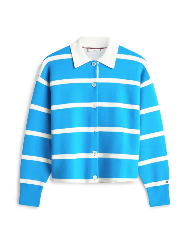 TOMMY HILFIGER TOMMY HILFIGER Pletena jopa  azur / bela