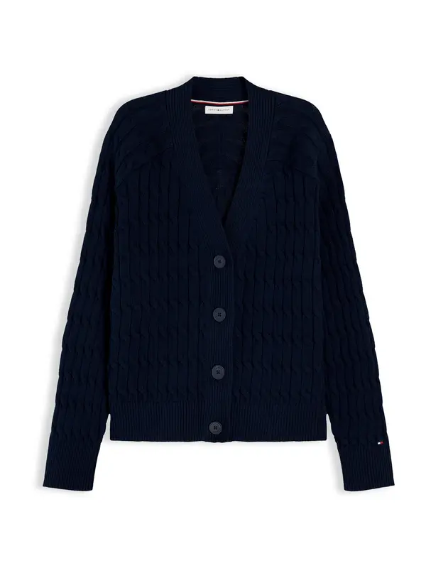 TOMMY HILFIGER TOMMY HILFIGER Pletena jopa 'Cable Oversized'  mornarska