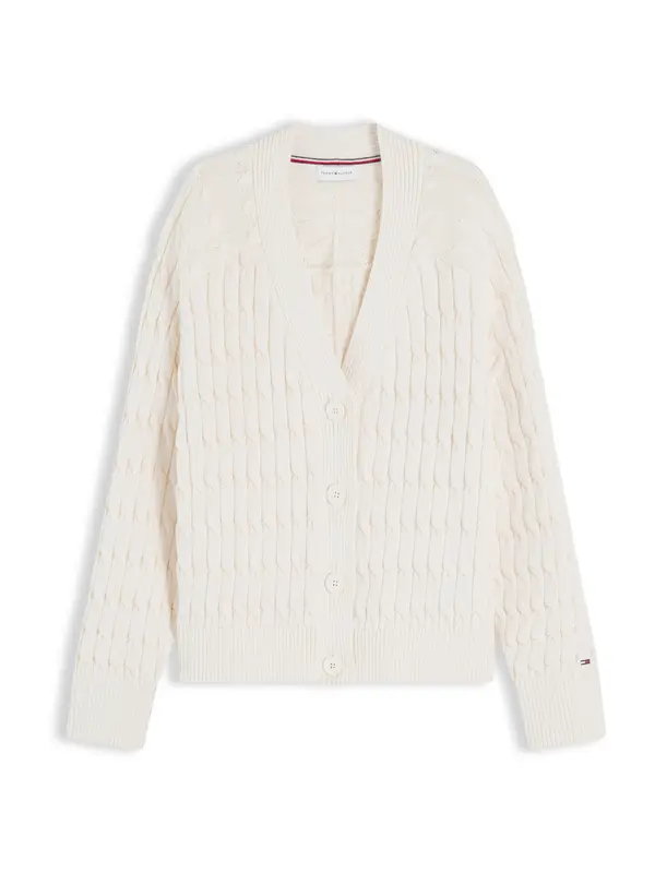 TOMMY HILFIGER TOMMY HILFIGER Pletena jopa 'Cable Oversized'  slonovina