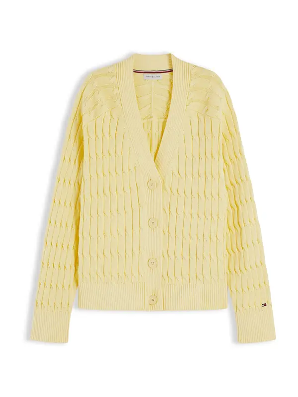 TOMMY HILFIGER TOMMY HILFIGER Pletena jopa 'Cable Oversized'  svetlo rumena