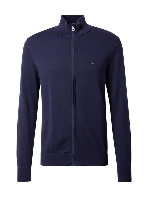 TOMMY HILFIGER TOMMY HILFIGER Pletena jopa 'Flag Embroidery Zip-thru'  mornarska