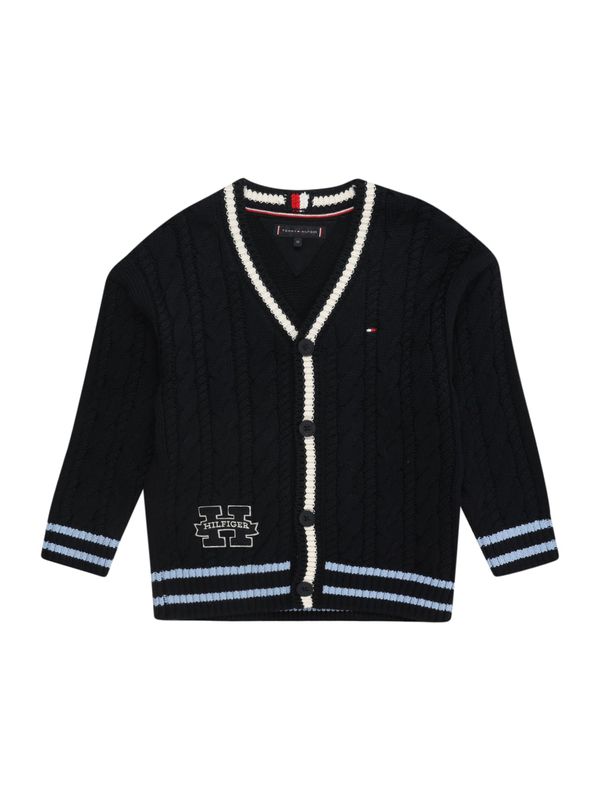 TOMMY HILFIGER TOMMY HILFIGER Pletena jopa 'H CARDIGAN SWEATER'  mornarska / svetlo modra / bela