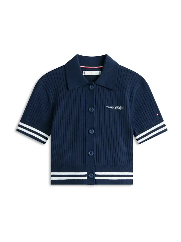 TOMMY HILFIGER TOMMY HILFIGER Pletena jopa  marine / bela