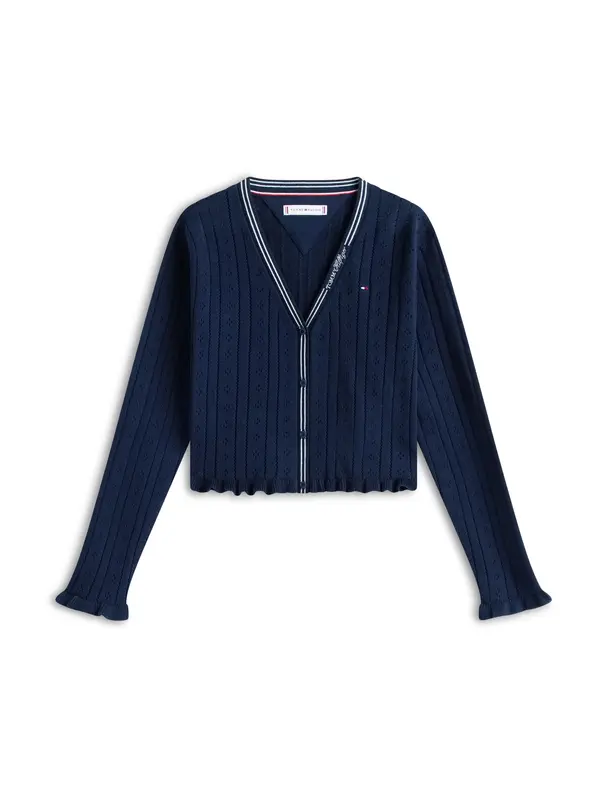 TOMMY HILFIGER TOMMY HILFIGER Pletena jopa  mornarska / bela