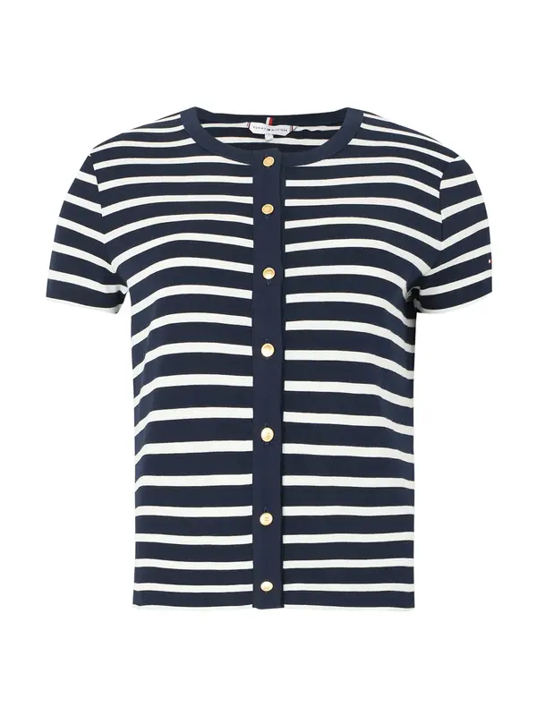 TOMMY HILFIGER TOMMY HILFIGER Pletena jopa  mornarska / bela