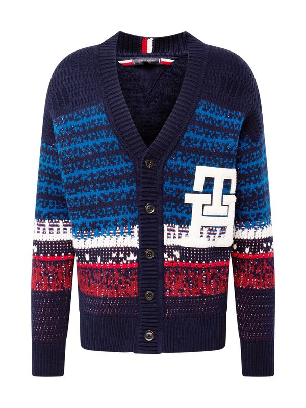 TOMMY HILFIGER TOMMY HILFIGER Pletena jopa  temno modra / ognjeno rdeča / temno rdeča / bela