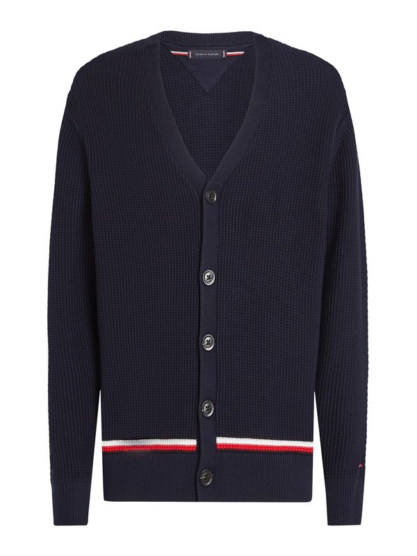 TOMMY HILFIGER TOMMY HILFIGER Pletena jopa  temno modra / živo rdeča / bela