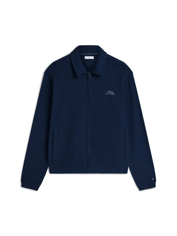 TOMMY HILFIGER TOMMY HILFIGER Pletena jopa 'Waffle Ivy'  temno modra