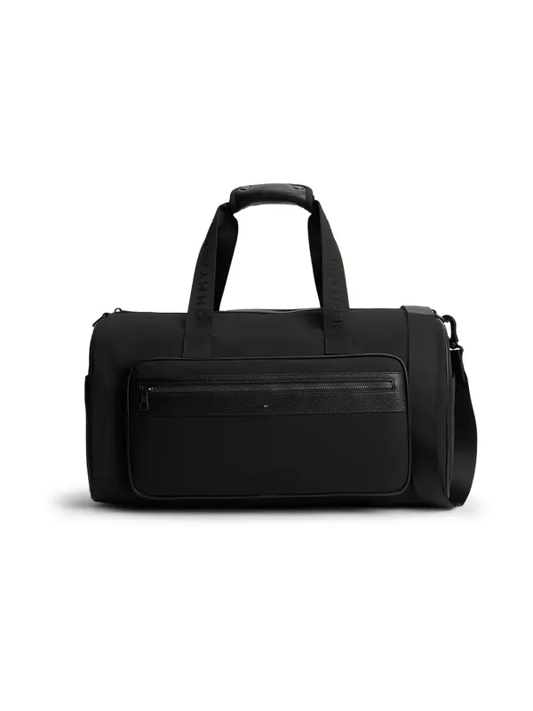 TOMMY HILFIGER TOMMY HILFIGER Potovalna torba 'Logo Mixed Texture Duffel'  črna