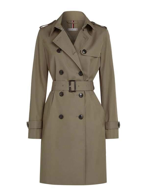 TOMMY HILFIGER TOMMY HILFIGER Prehoden plašč 'COTTON DB SLIM FIT TRENCH'  rjava