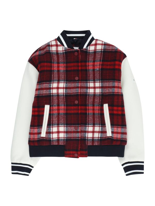 TOMMY HILFIGER TOMMY HILFIGER Prehodna jakna  marine / ognjeno rdeča / temno rdeča / bela