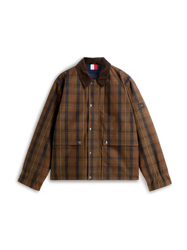 TOMMY HILFIGER TOMMY HILFIGER Prehodna jakna  mornarska / rjava / rdeča