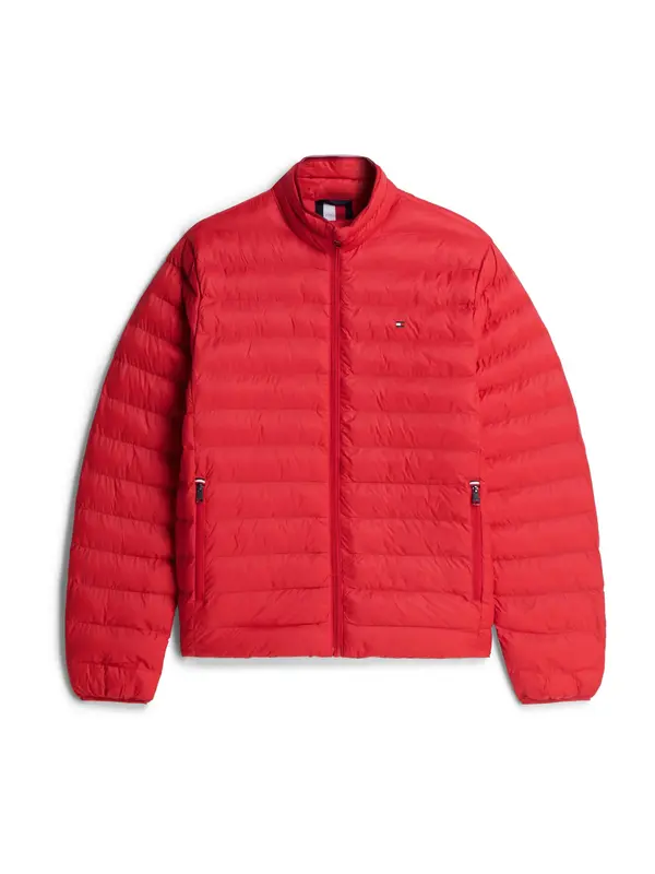 TOMMY HILFIGER TOMMY HILFIGER Prehodna jakna 'Packable Flag Embroidery Padded'  rdeča