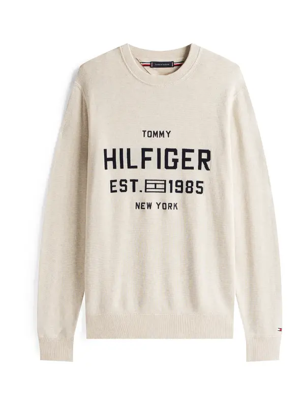 TOMMY HILFIGER TOMMY HILFIGER Pulover 'ATHLEISURE'  kapučino / črna