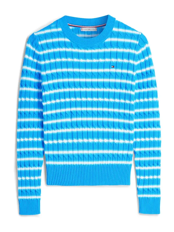 TOMMY HILFIGER TOMMY HILFIGER Pulover  azur / neonsko modra / bela