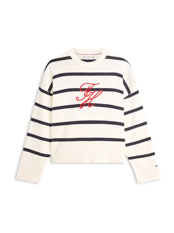 TOMMY HILFIGER TOMMY HILFIGER Pulover  bež / rdeča / črna