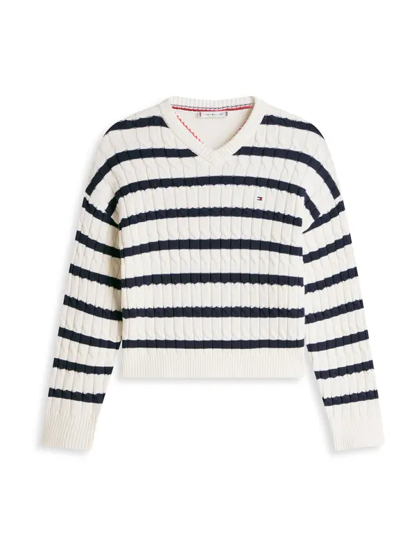 TOMMY HILFIGER TOMMY HILFIGER Pulover  črna / bela