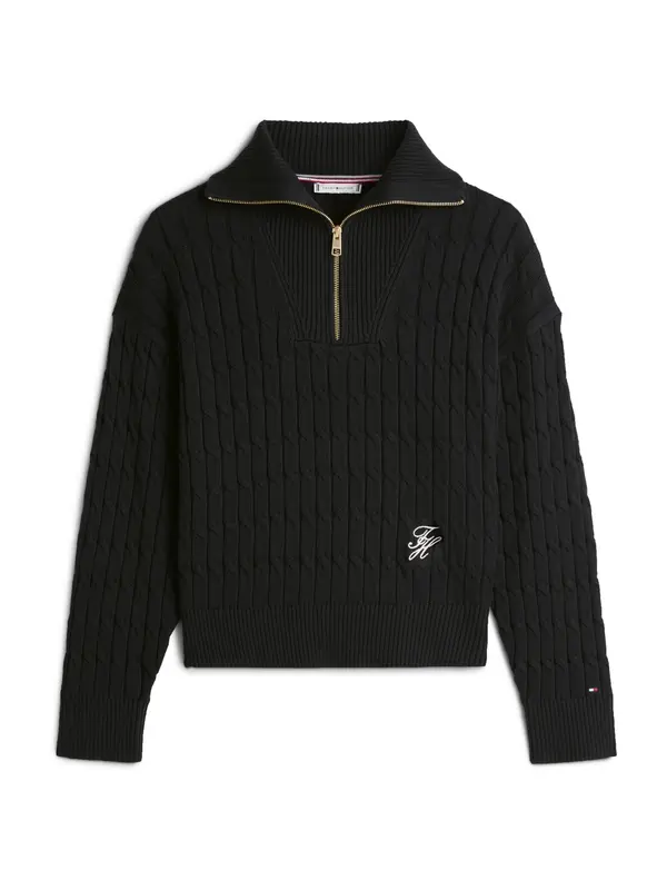 TOMMY HILFIGER TOMMY HILFIGER Pulover  črna / bela