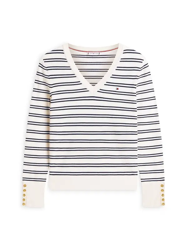 TOMMY HILFIGER TOMMY HILFIGER Pulover  črna / off-bela