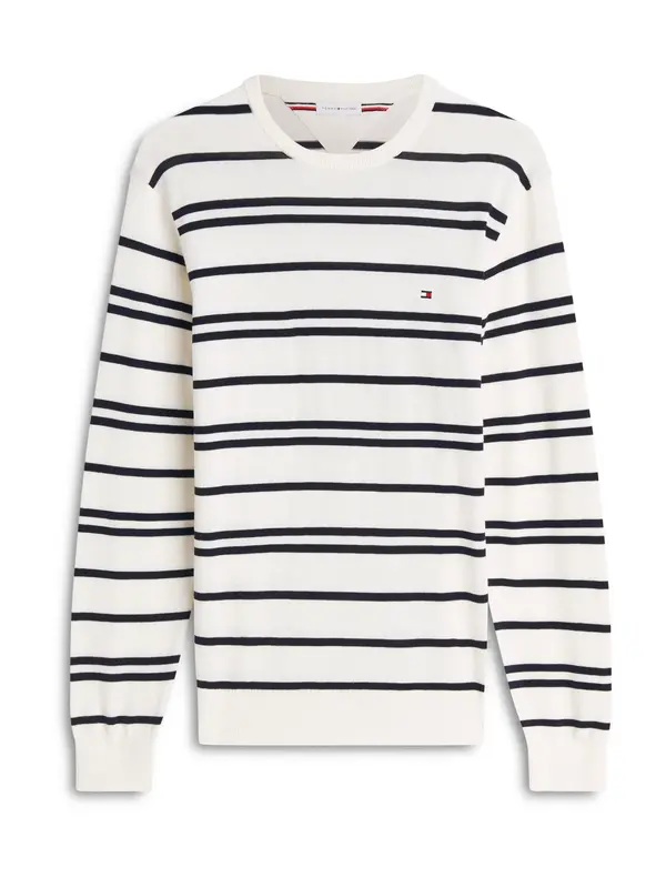 TOMMY HILFIGER TOMMY HILFIGER Pulover 'Flag Embroidery'  marine / bela