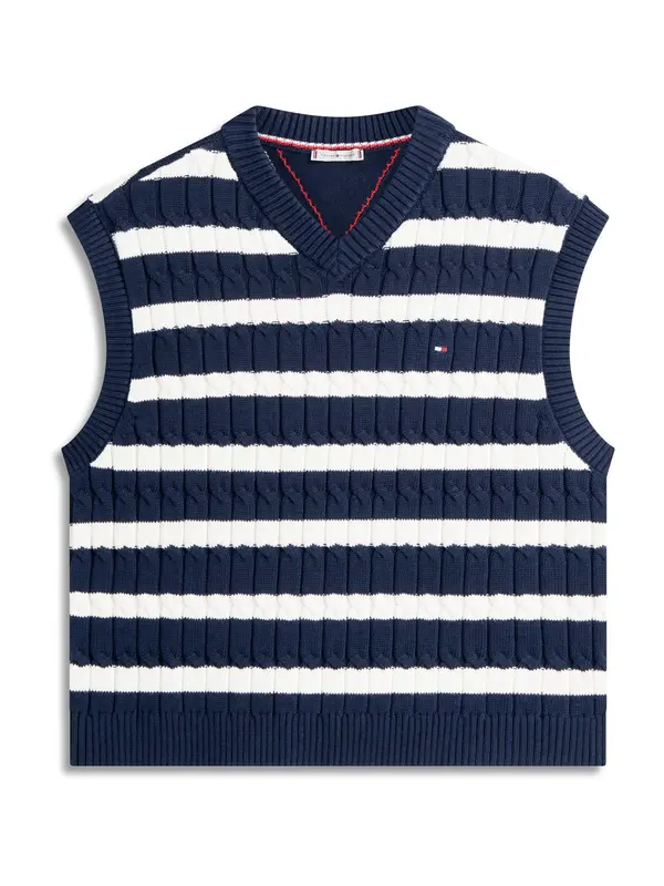 TOMMY HILFIGER TOMMY HILFIGER Pulover  mornarska / bela