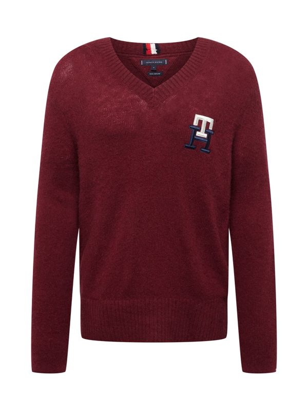 TOMMY HILFIGER TOMMY HILFIGER Pulover  mornarska / bordo / bela