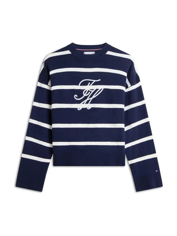 TOMMY HILFIGER TOMMY HILFIGER Pulover  nočno modra / bela