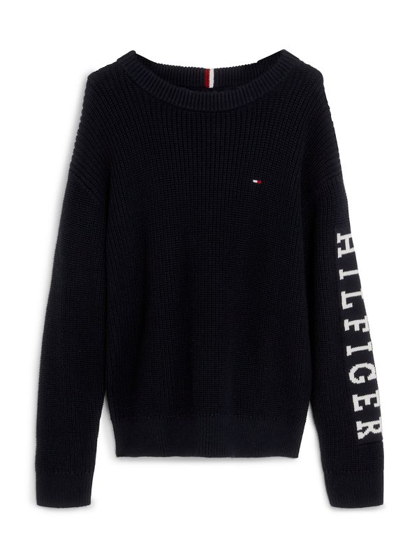 TOMMY HILFIGER TOMMY HILFIGER Pulover  nočno modra / rdeča / bela