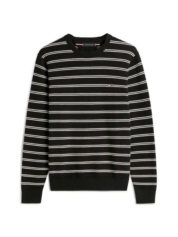 TOMMY HILFIGER TOMMY HILFIGER Pulover 'SEASONAL'  črna / bela