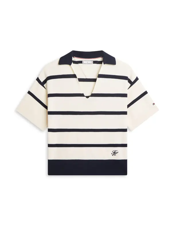 TOMMY HILFIGER TOMMY HILFIGER Pulover  svetlo bež / mornarska