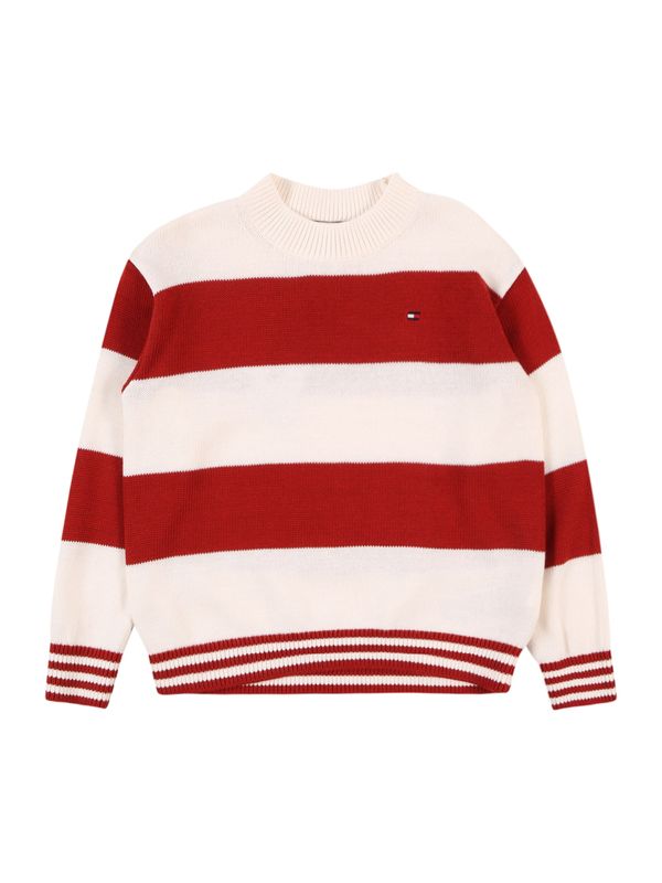 TOMMY HILFIGER TOMMY HILFIGER Pulover  svetlo bež / temno rdeča