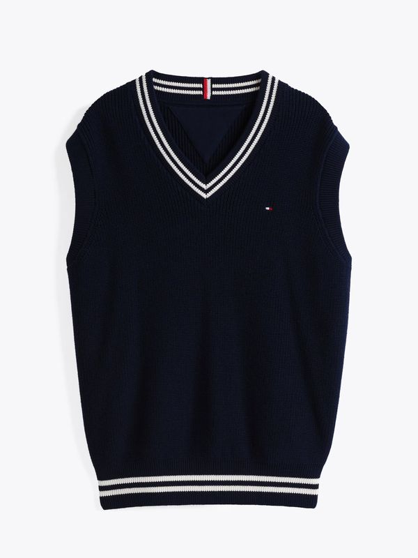 TOMMY HILFIGER TOMMY HILFIGER Pulover  temno modra / bela