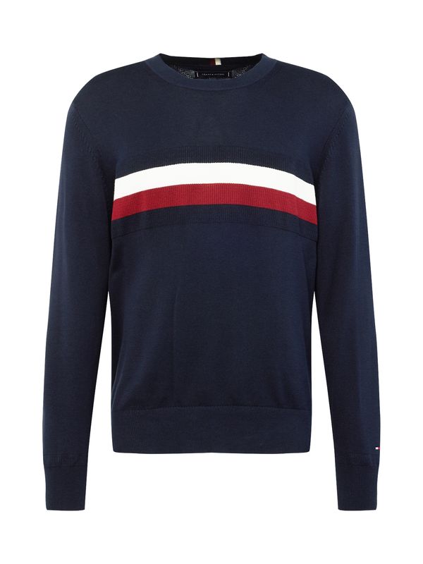 TOMMY HILFIGER TOMMY HILFIGER Pulover  temno modra / rdeča / bela