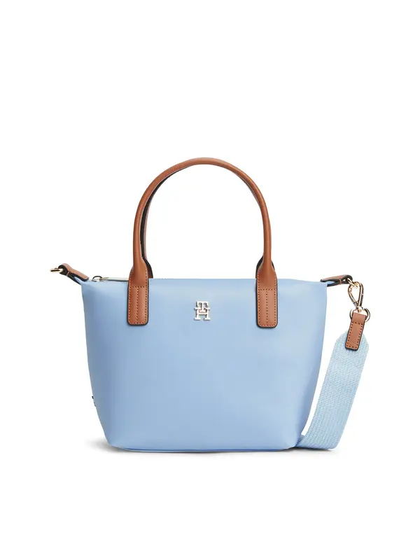TOMMY HILFIGER TOMMY HILFIGER Ročna torbica 'POPETTE'  svetlo modra / konjak