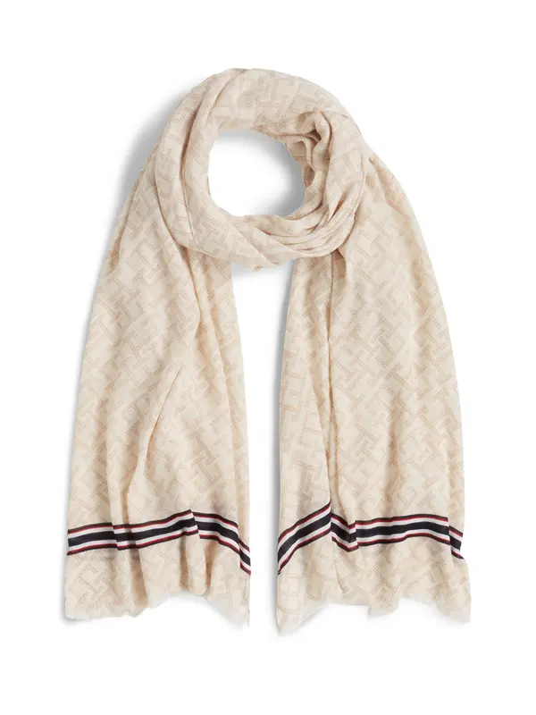 TOMMY HILFIGER TOMMY HILFIGER Šal  bež / kremna / marine / bela