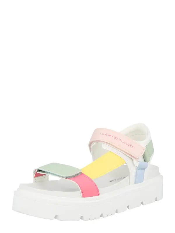 TOMMY HILFIGER TOMMY HILFIGER Sandali 'Claire'  svetlo modra / rumena / svetlo zelena / roza