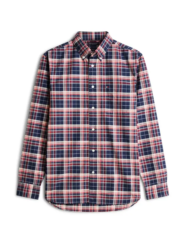 TOMMY HILFIGER TOMMY HILFIGER Srajca 'HERITAGE'  temno modra / svetlo siva / temno rdeča