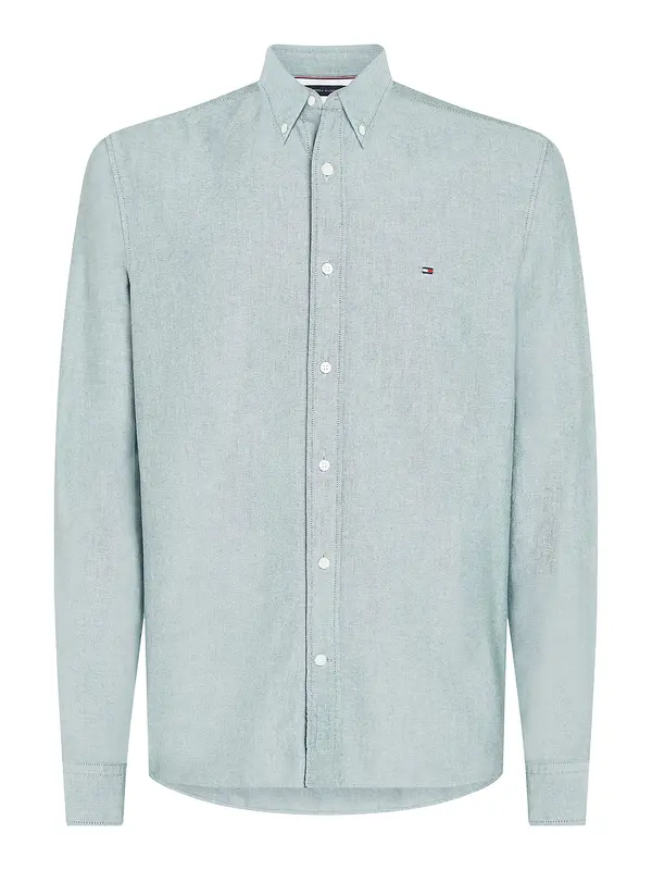TOMMY HILFIGER TOMMY HILFIGER Srajca 'Regular Fit Flag Embroidery'  pastelno zelena