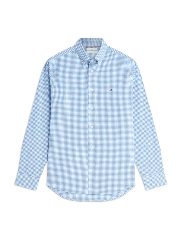 TOMMY HILFIGER TOMMY HILFIGER Srajca 'Regular Fit Flex Gingham'  svetlo modra / bela