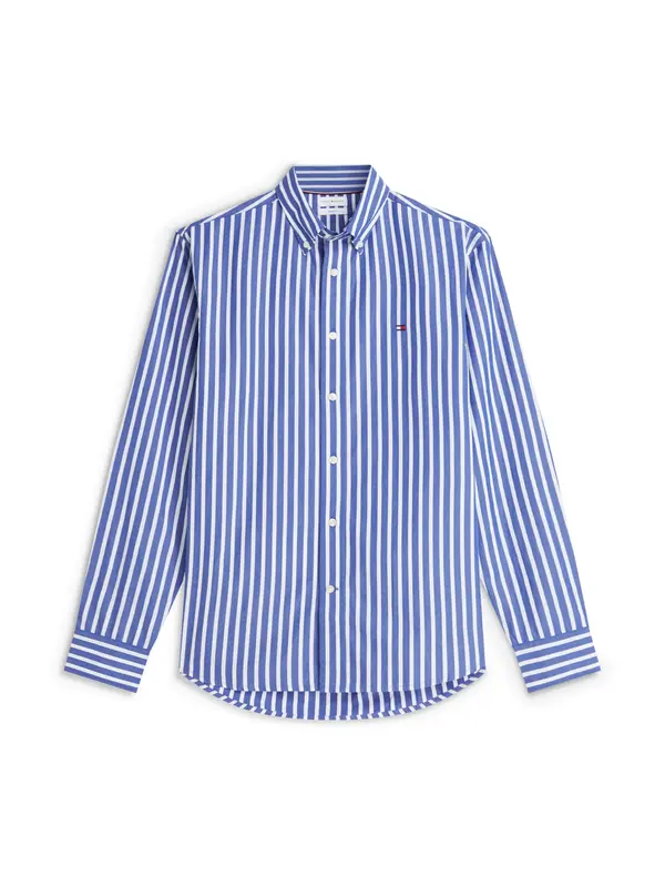 TOMMY HILFIGER TOMMY HILFIGER Srajca 'Regular Fit Flex Stripe'  modra / bela