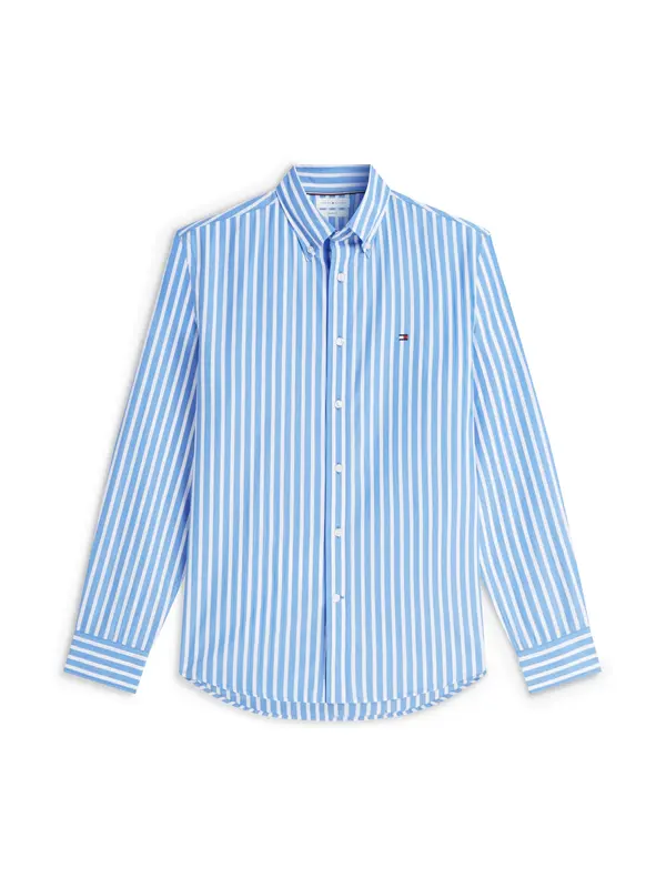 TOMMY HILFIGER TOMMY HILFIGER Srajca 'Regular Fit Flex Stripe'  svetlo modra / bela