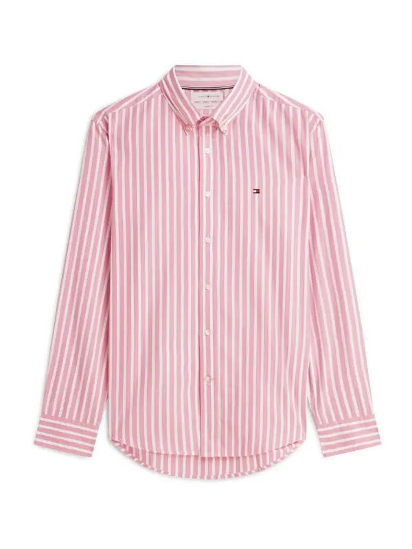 TOMMY HILFIGER TOMMY HILFIGER Srajca 'Regular Fit Flex Stripe'  svetlo roza / bela